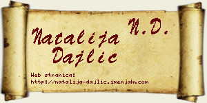 Natalija Dajlić vizit kartica